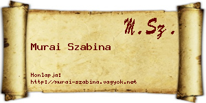 Murai Szabina névjegykártya